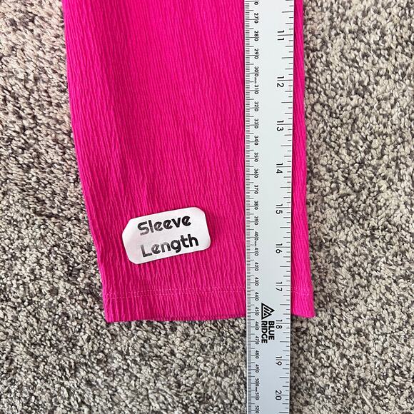 Belle by Kim Gravel Womens L Barbiecore Preppy Colorful Half Zip Tunic Top Pink - Picture 11 of 12